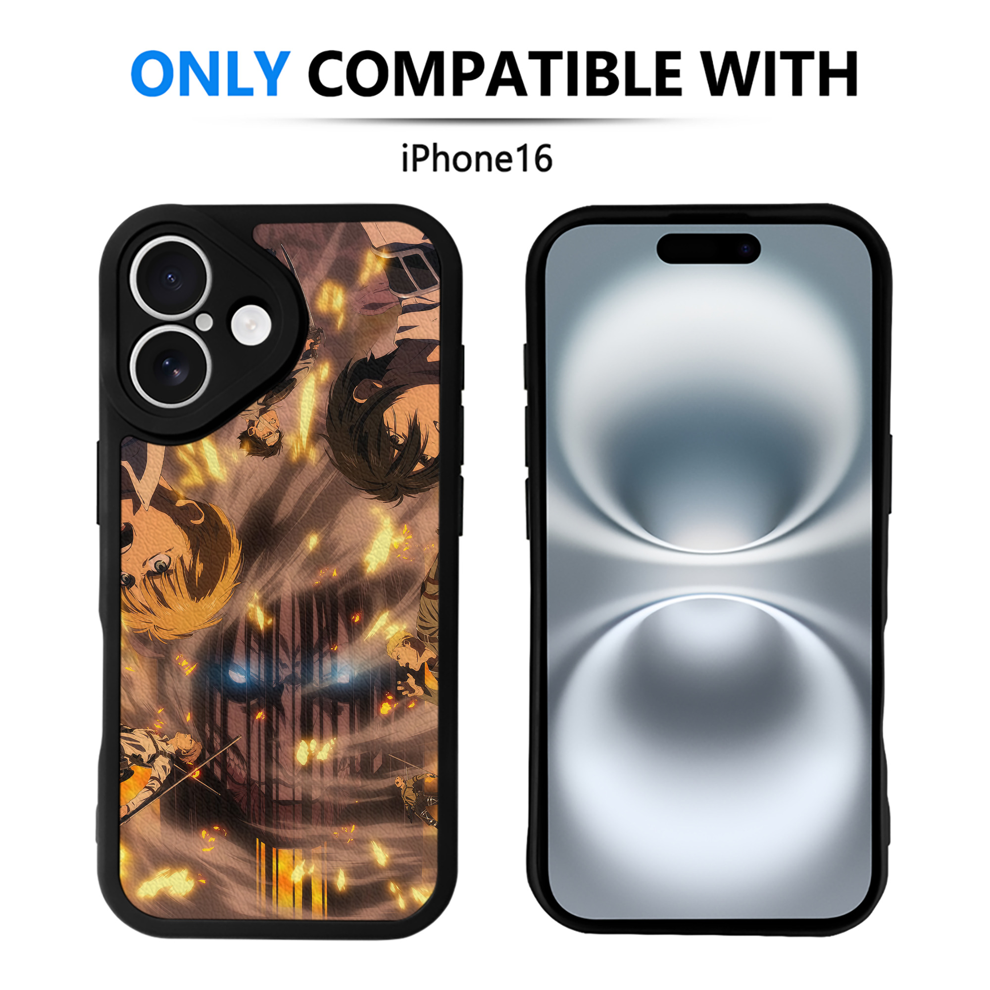 （画像用） 進撃の巨人 Attack on Titan 【iPhone 16シリーズ対応】シリコンスマホケース（レザー調） 材質：シリコン